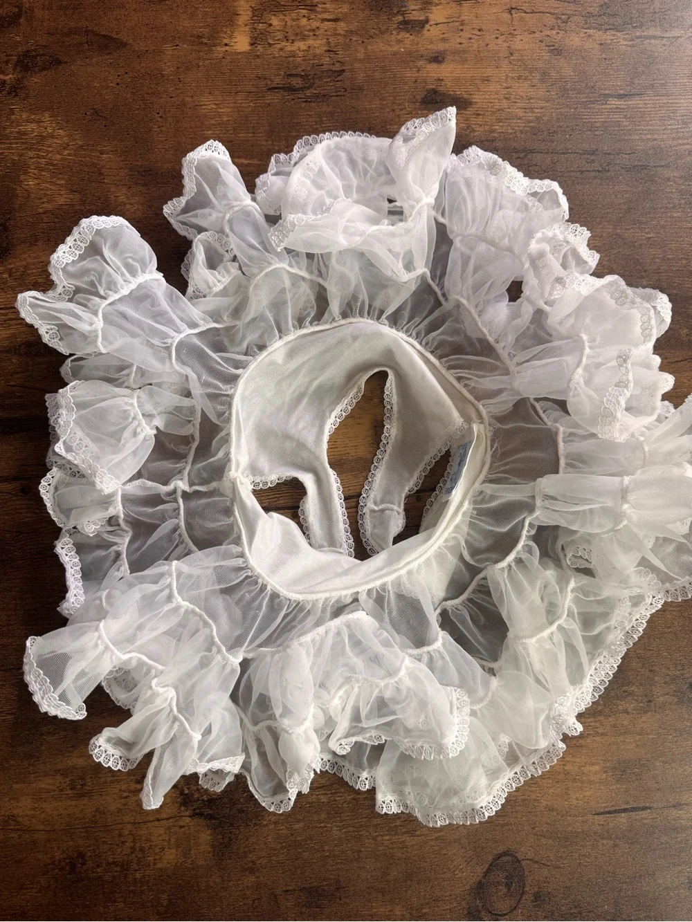 White Ruffled Tulle Baby UnderDress - Classic Infant Dress Vintage